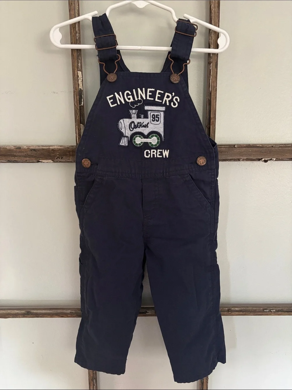 Oshkosh B’Gosh “Engineer’s Crew” baby overalls
